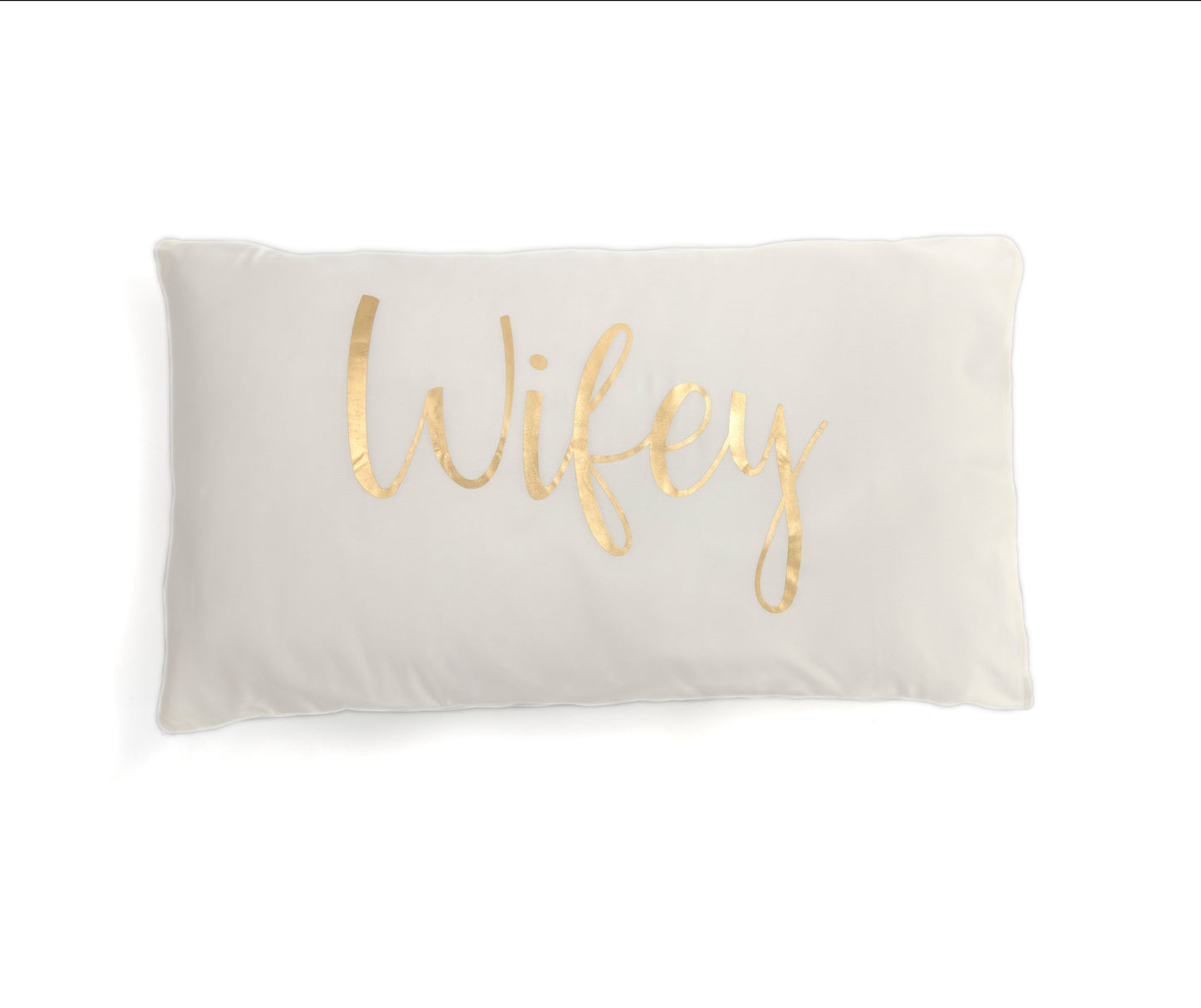 Shiraleah Set of 2 "Hubby/Wifey" Standard Pillow Cases, Ivory - FINAL SALE ONLY by Shiraleah