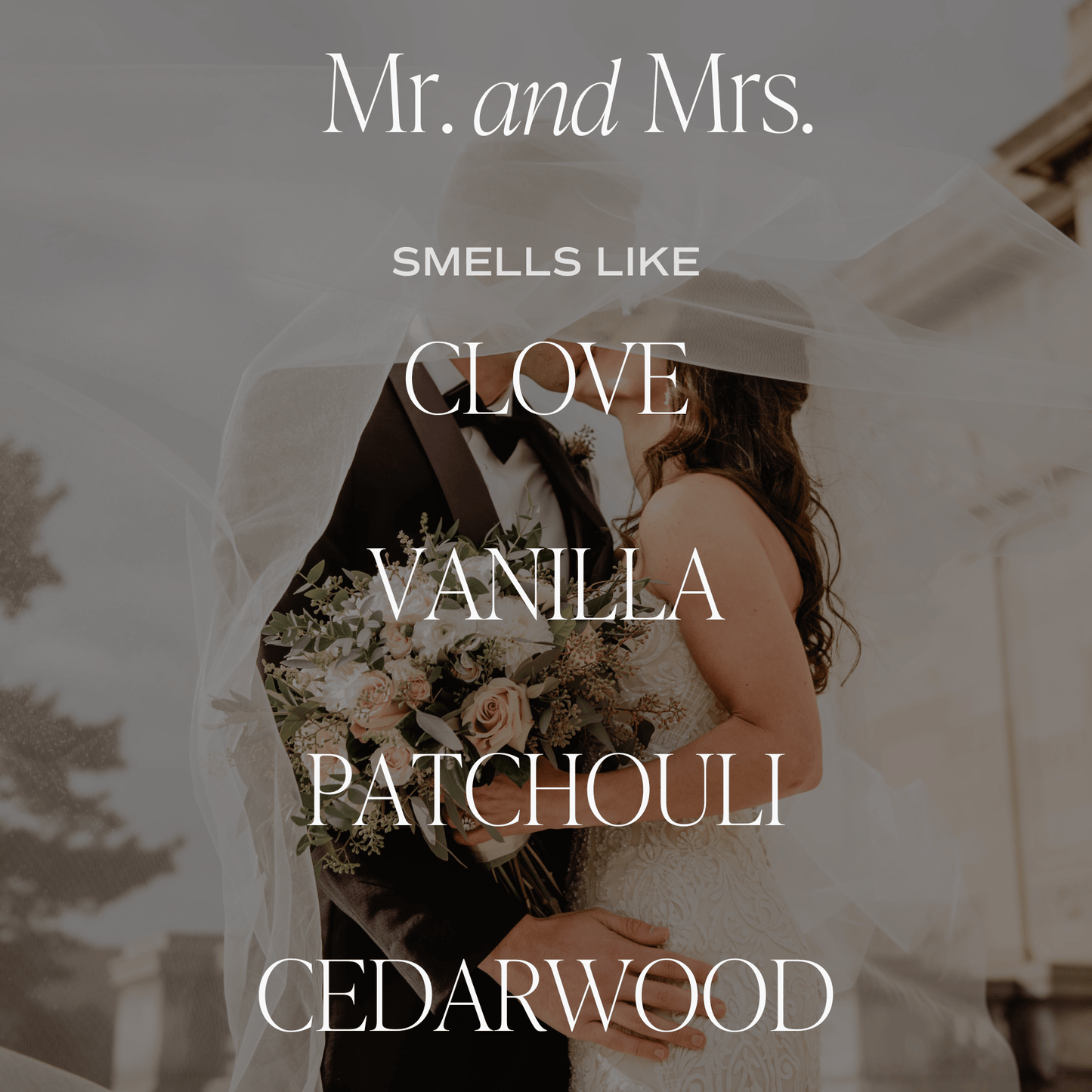 Mr. & Mrs. Quote Candle - Clear Jar - 9 oz (Palo Santo Patchouli) by Sweet Water Decor