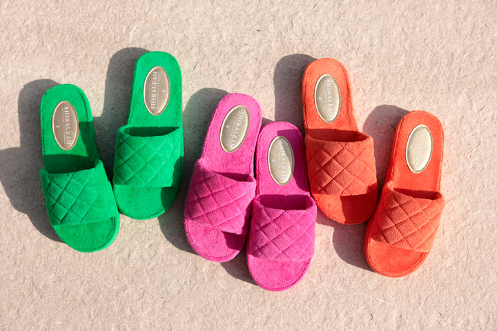 Shiraleah Sol Terry Pool Slides, Orange by Shiraleah