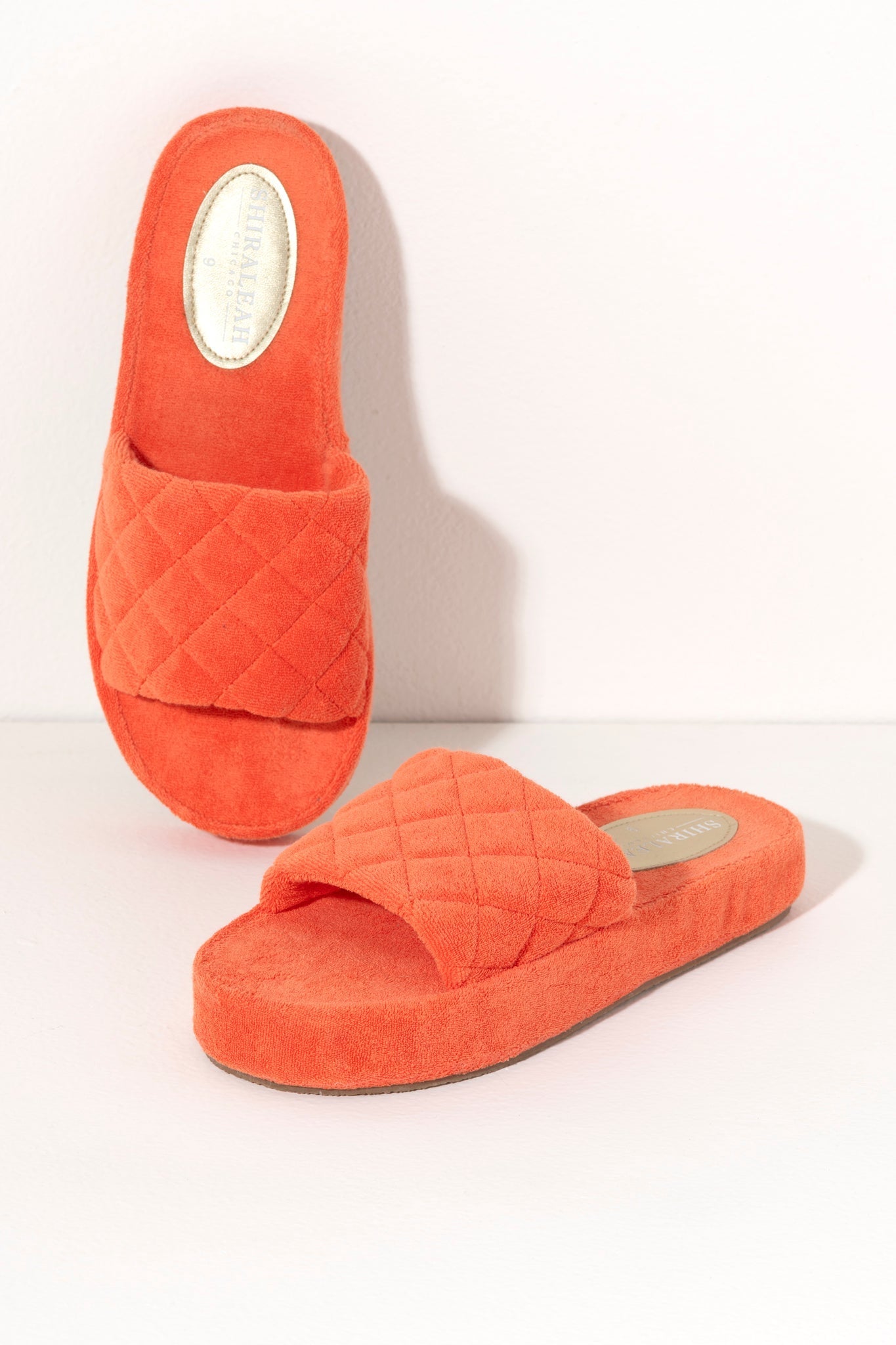 Shiraleah Sol Terry Pool Slides, Orange by Shiraleah