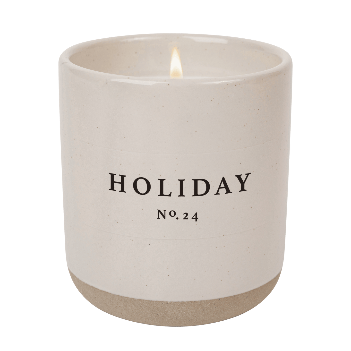 Holiday Soy Candle - Cream Stoneware Jar - 12 oz by Sweet Water Decor