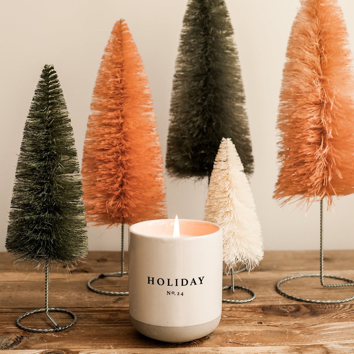 Holiday Soy Candle - Cream Stoneware Jar - 12 oz by Sweet Water Decor