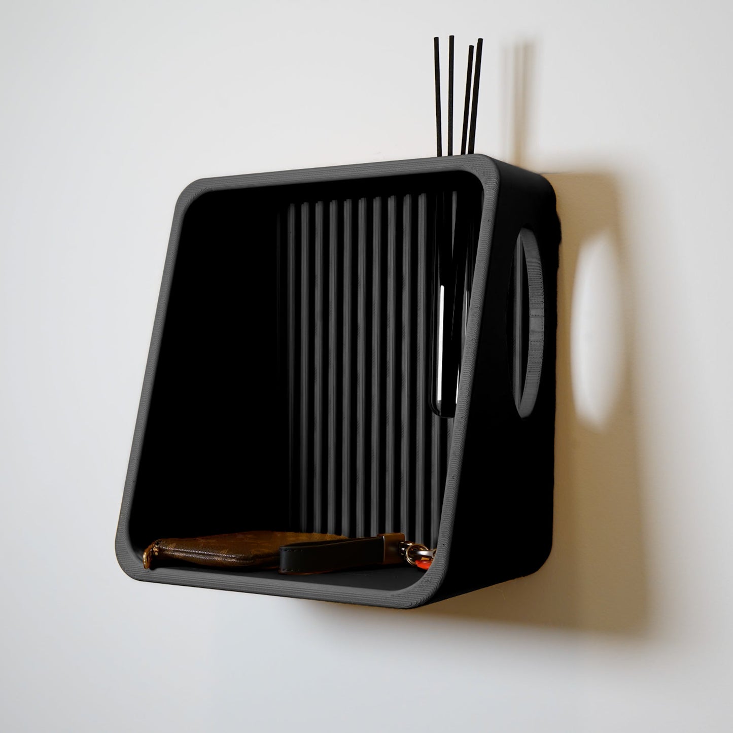 Modern Floating Wall Shelf, Unique Retro Home Decor, 3D Printed Propagation or Reed Diffuser Shelf, Wall Shelf Catchall, Entryway Decor by Rosebud HomeGoods