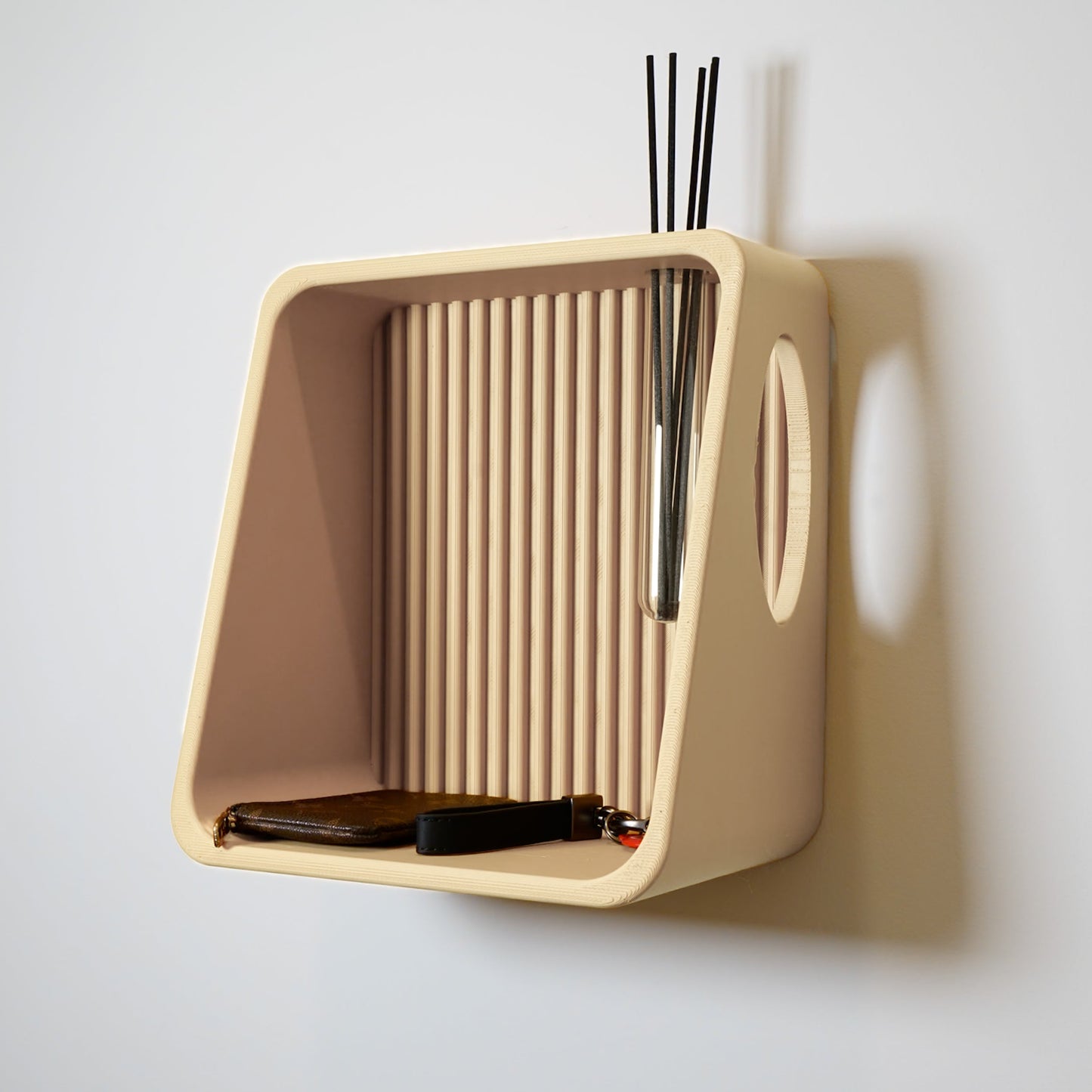 Modern Floating Wall Shelf, Unique Retro Home Decor, 3D Printed Propagation or Reed Diffuser Shelf, Wall Shelf Catchall, Entryway Decor by Rosebud HomeGoods