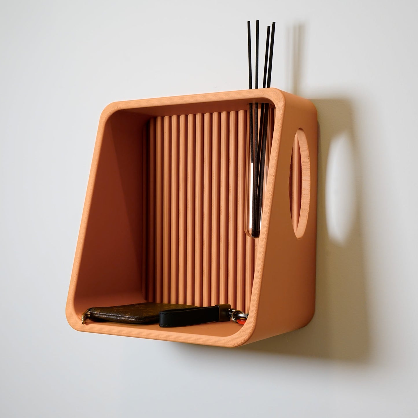 Modern Floating Wall Shelf, Unique Retro Home Decor, 3D Printed Propagation or Reed Diffuser Shelf, Wall Shelf Catchall, Entryway Decor by Rosebud HomeGoods