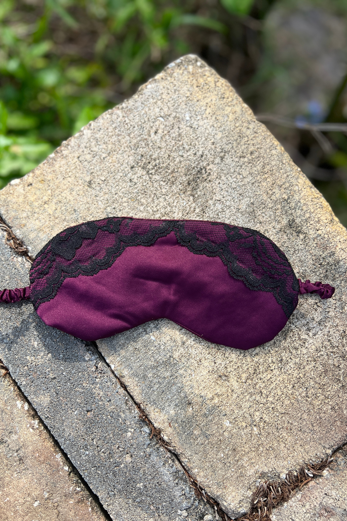 Sleep satin mask with lace by Angie's Showroom