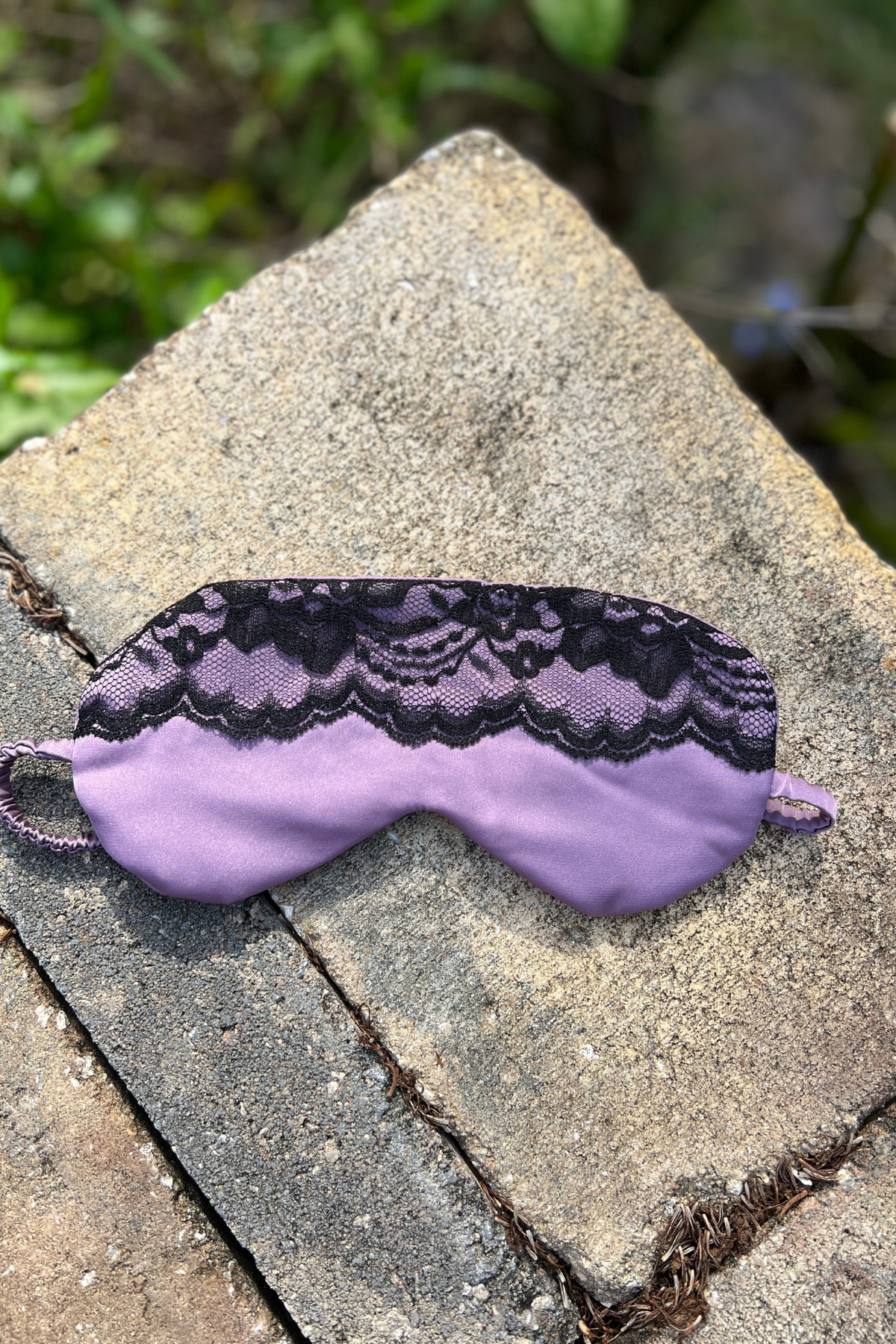 Sleep satin mask with lace by Angie's Showroom