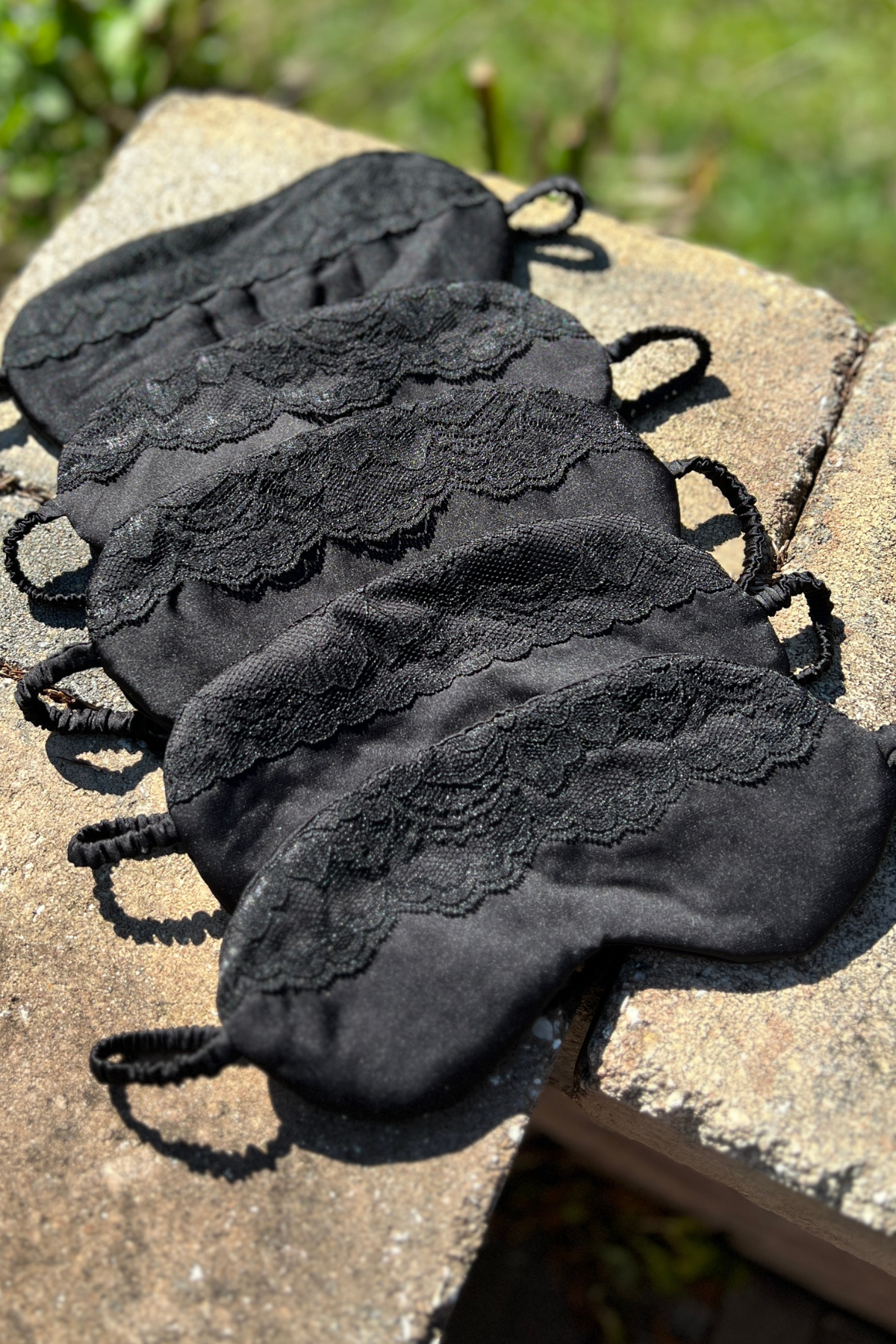 Sleep satin mask with lace by Angie's Showroom