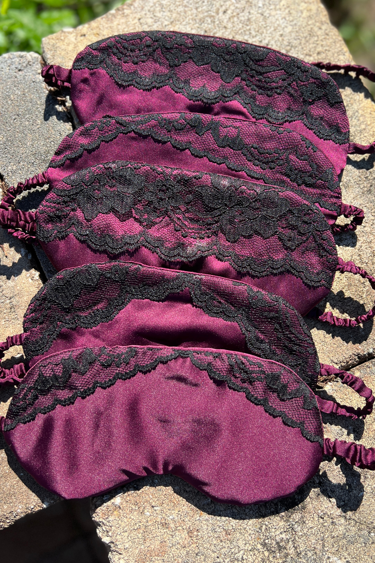 Sleep satin mask with lace by Angie's Showroom