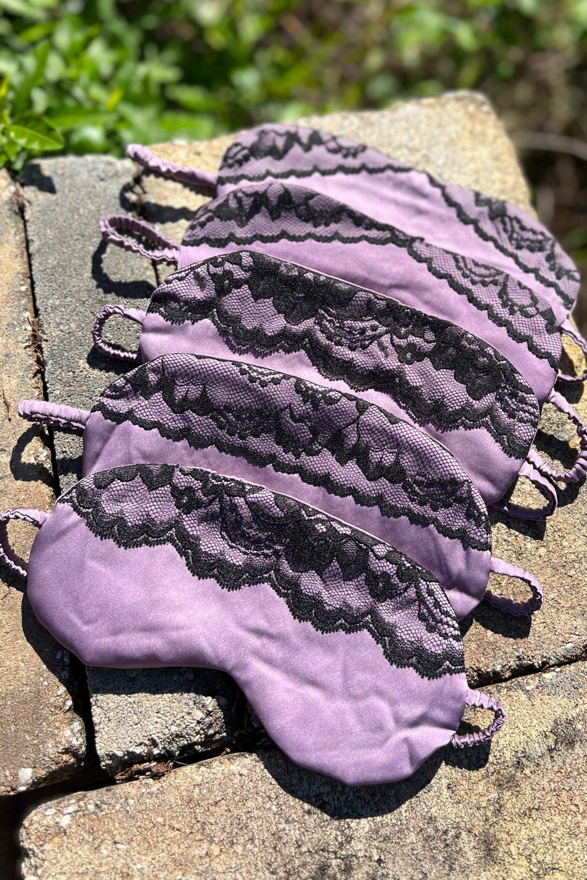 Sleep satin mask with lace by Angie's Showroom