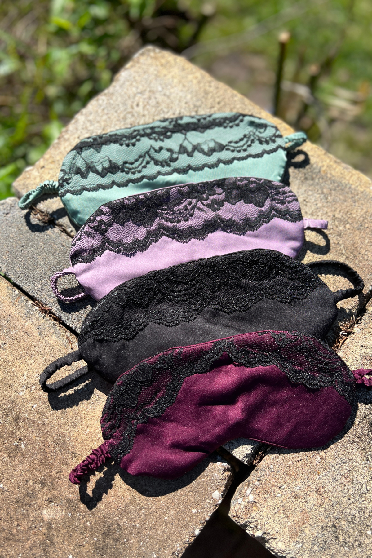 Sleep satin mask with lace by Angie's Showroom