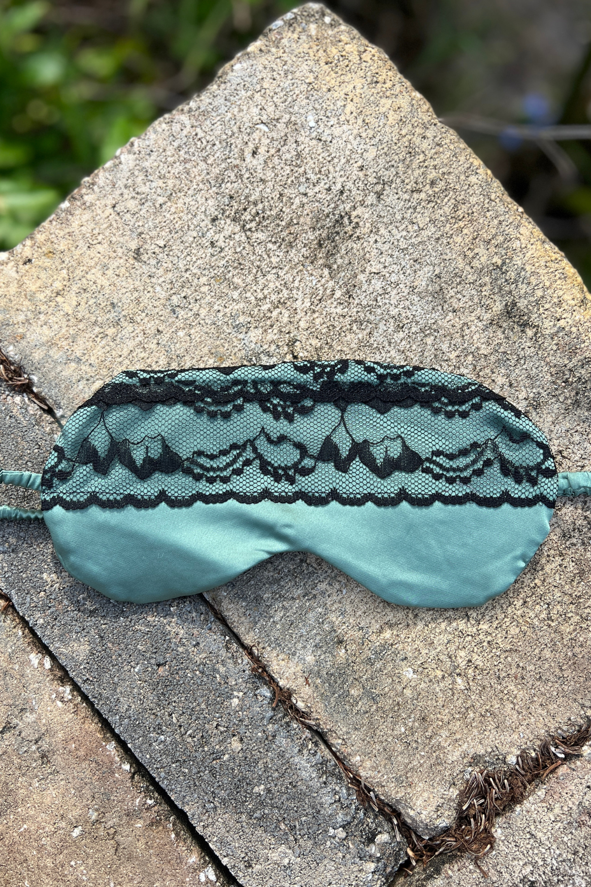 Sleep satin mask with lace by Angie's Showroom