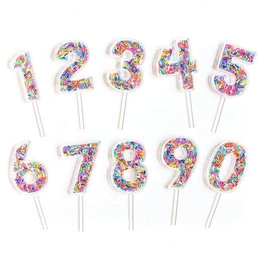 Sprinkle Number Acrylic cake toppers by Kailo Chic