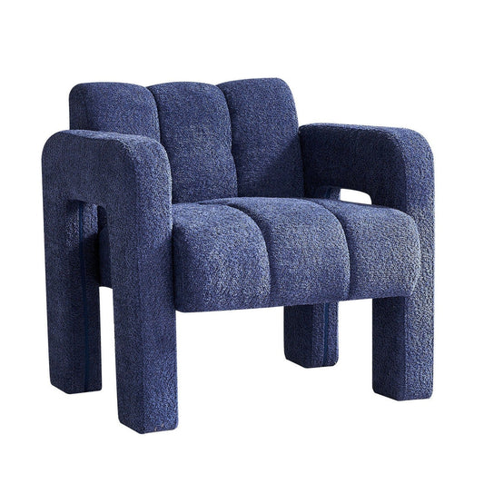Wide Boucle Upholstered Accent Chair by Blak Hom