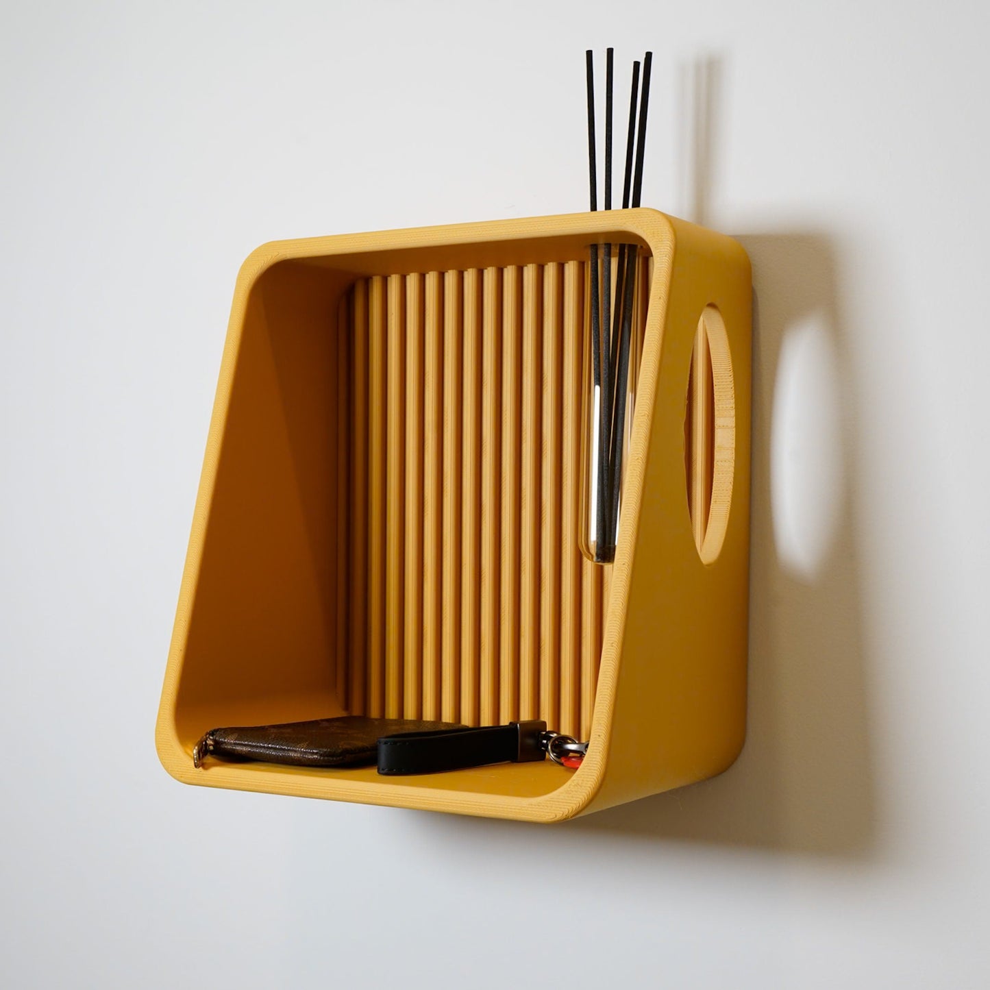 Modern Floating Wall Shelf, Unique Retro Home Decor, 3D Printed Propagation or Reed Diffuser Shelf, Wall Shelf Catchall, Entryway Decor by Rosebud HomeGoods