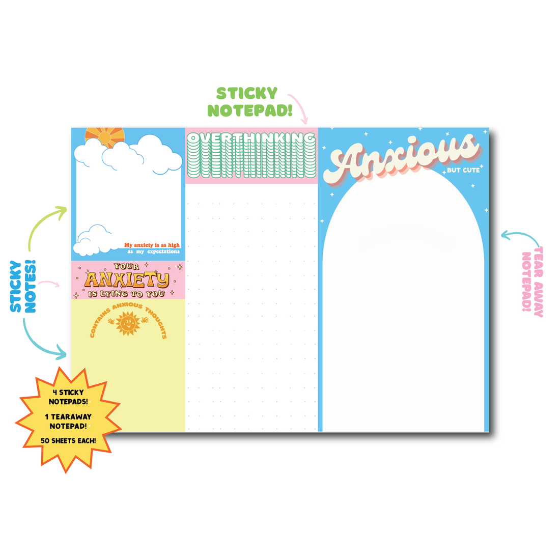 Anxiety Notepad Set by Fun Club