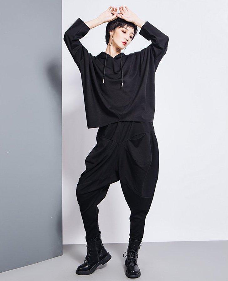 Tanaka Pocket High Waist Harem Pants - Black by Marigold Shadows