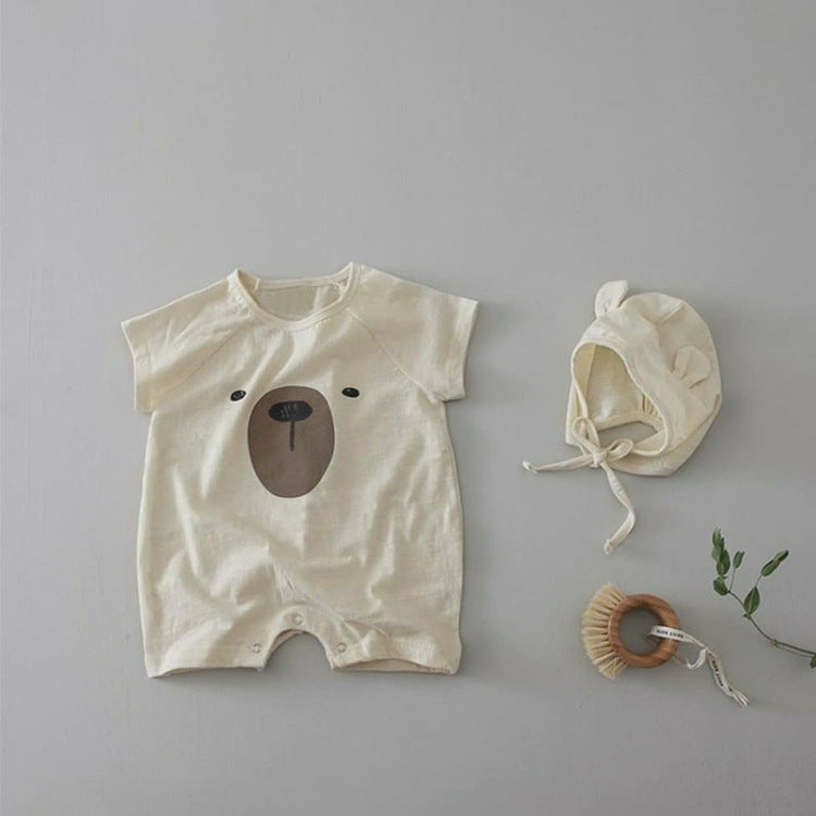 Baby 1pcs Cartoon Bear Graphic Simple Style Crotchets Jumpsuit by MyKids-USA™