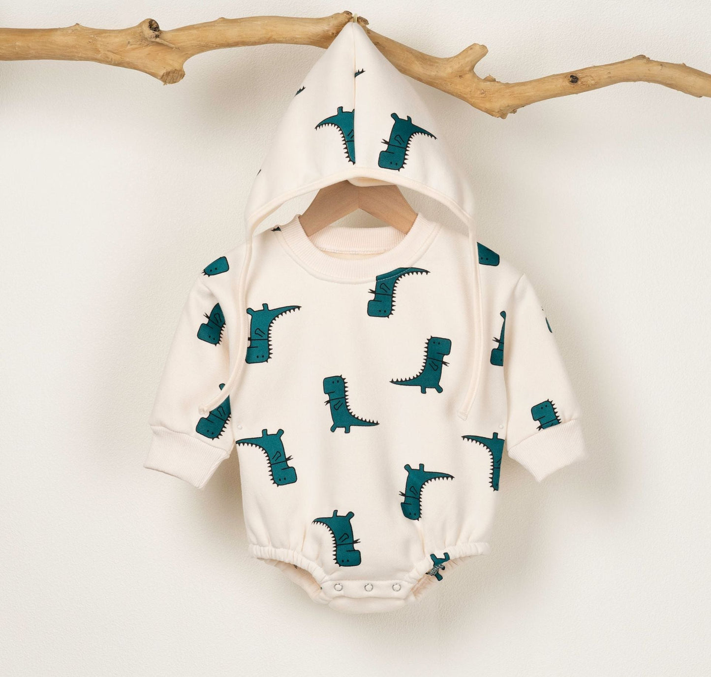 Baby Boy 1pcs Cartoon Dinosaur Pattern Long Sleeves O-Neck Bodysuit & Hats by MyKids-USA™