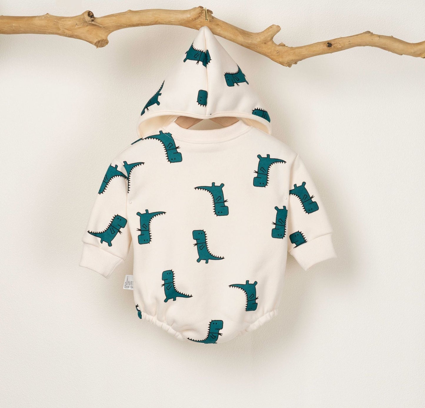 Baby Boy 1pcs Cartoon Dinosaur Pattern Long Sleeves O-Neck Bodysuit & Hats by MyKids-USA™