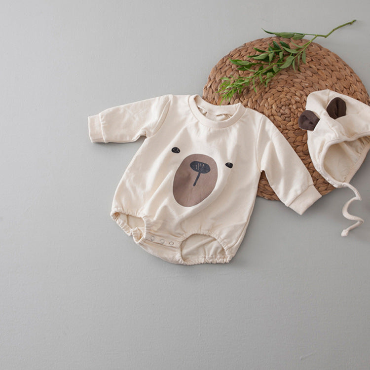 Baby 1pcs Cartoon Bear Graphic Simple Style Crotchets Jumpsuit by MyKids-USA™