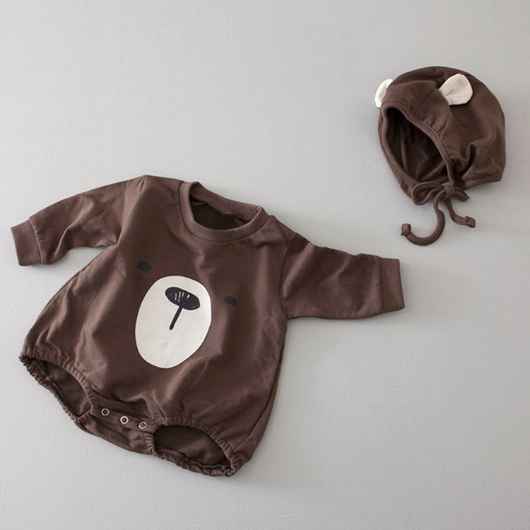 Baby 1pcs Cartoon Bear Graphic Simple Style Crotchets Jumpsuit by MyKids-USA™