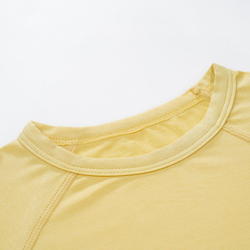 Baby Solid Color Medium Sleeve Summer Crotch Jumpsuit Pajamas by MyKids-USA™