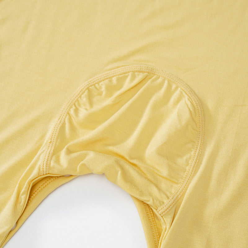 Baby Solid Color Medium Sleeve Summer Crotch Jumpsuit Pajamas by MyKids-USA™