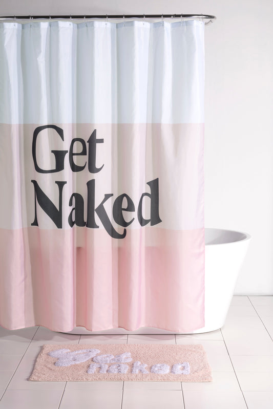 Shiraleah "Get Naked" Shower Curtain, Blush by Shiraleah