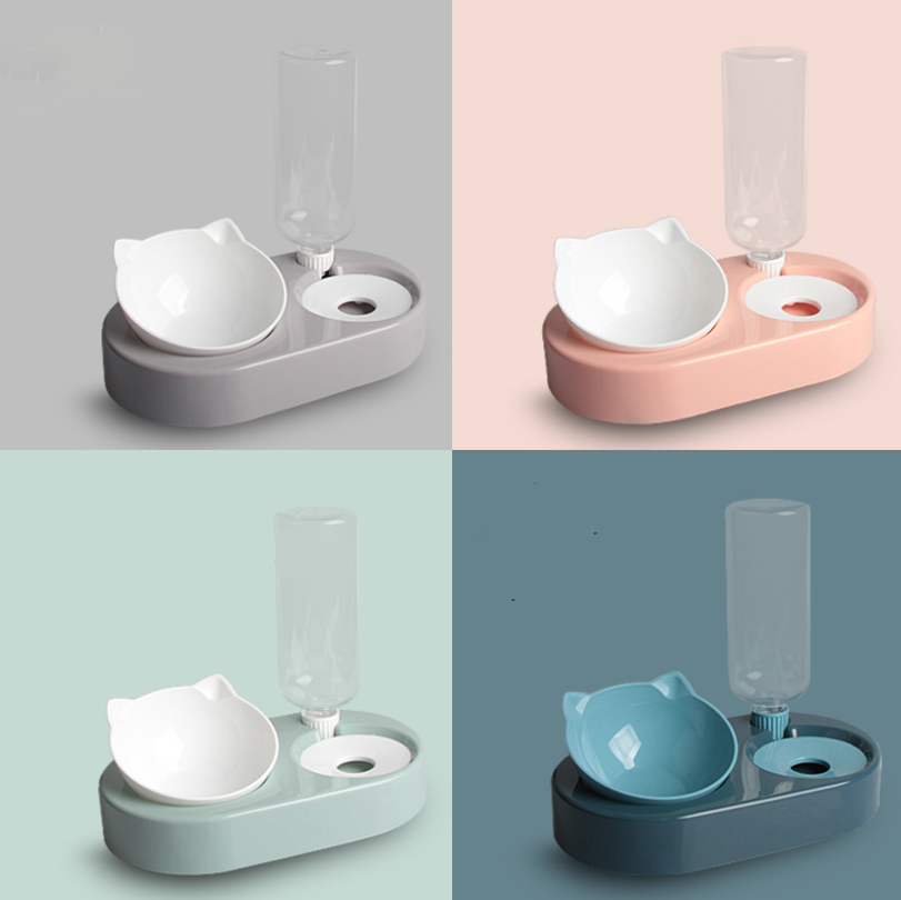 Dog & Cat Food Bowl & Automatic Water Dispenser by PetWithMe