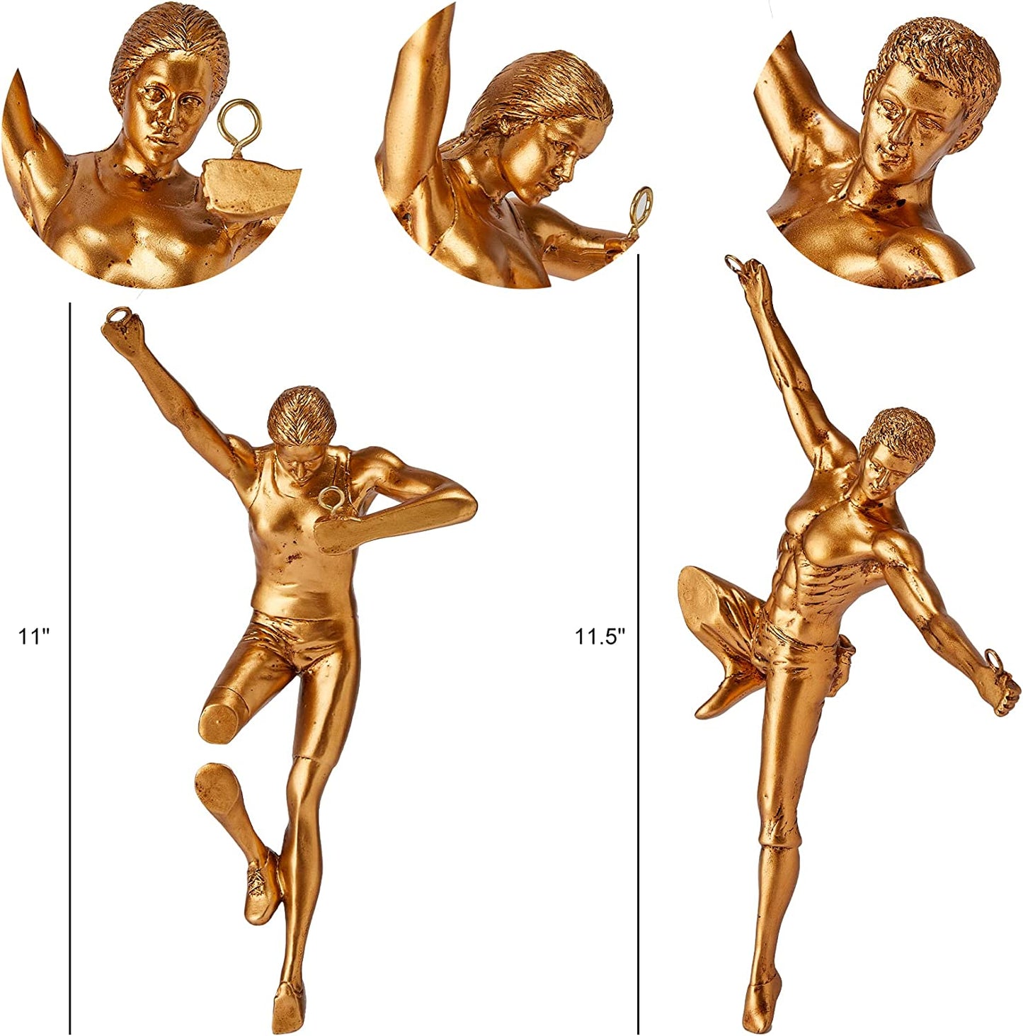 Tall Rock Climbing Wall Sculpture Figures, Wall Art Decor Sculpture by Gute (Set of 2) 11.5" - Man & Woman - Marathon Rappelling Perfect Bedroom Home Office Company Décor Gift, Sports & Outdoors by Gute Decor