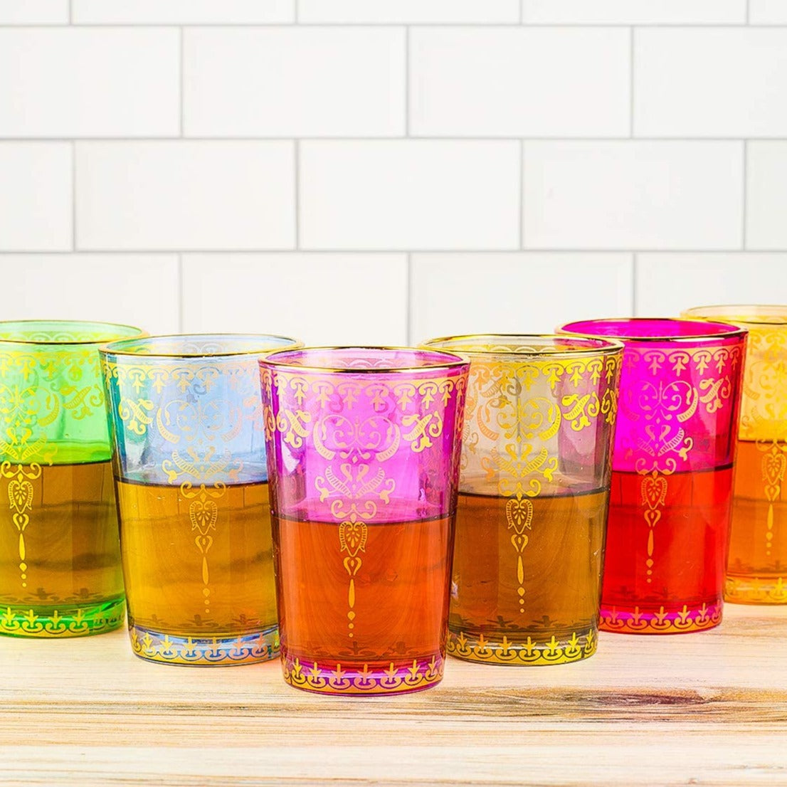 Moroccan Glasses Artisan Hand-Made 6 oz (Set of 6) - by The Wine Savant