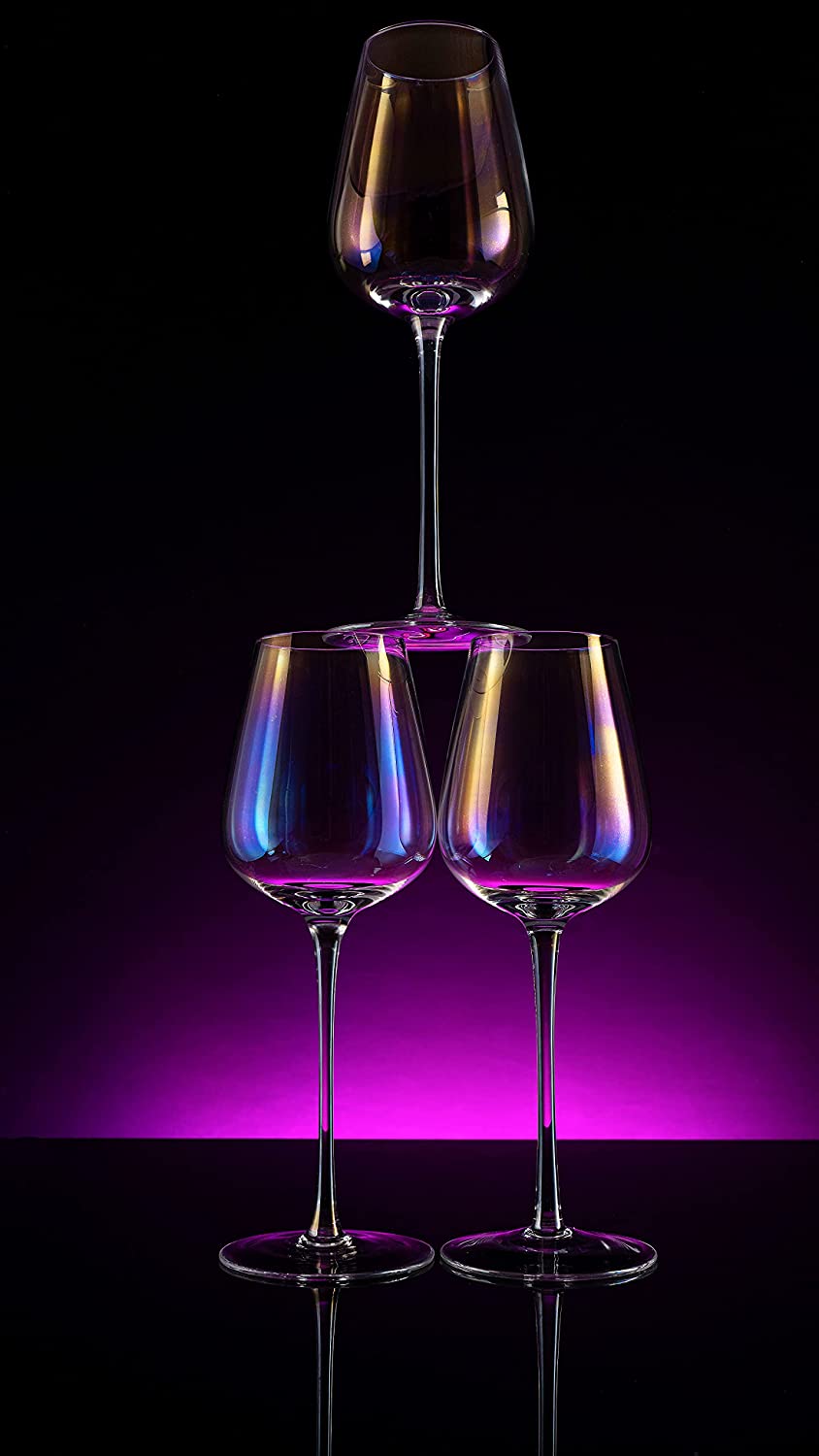 Iridescent Luster Large Radiance Wine Glasses - by The Wine Savant