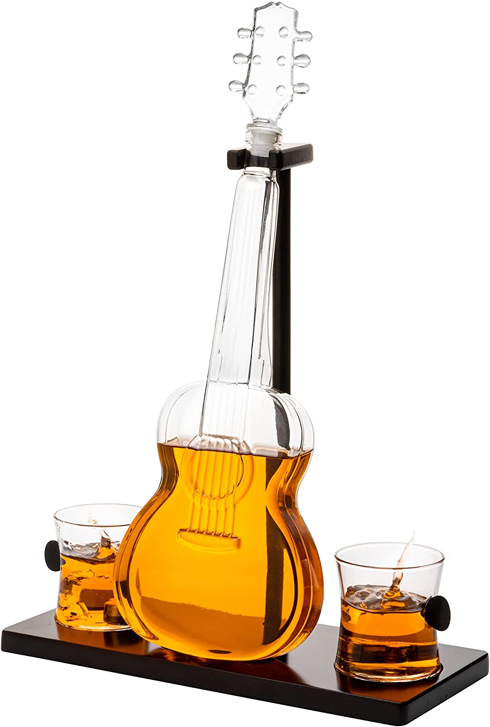 Guitar Decanter, Mahogany Base 1000 ML - by The Wine Savant