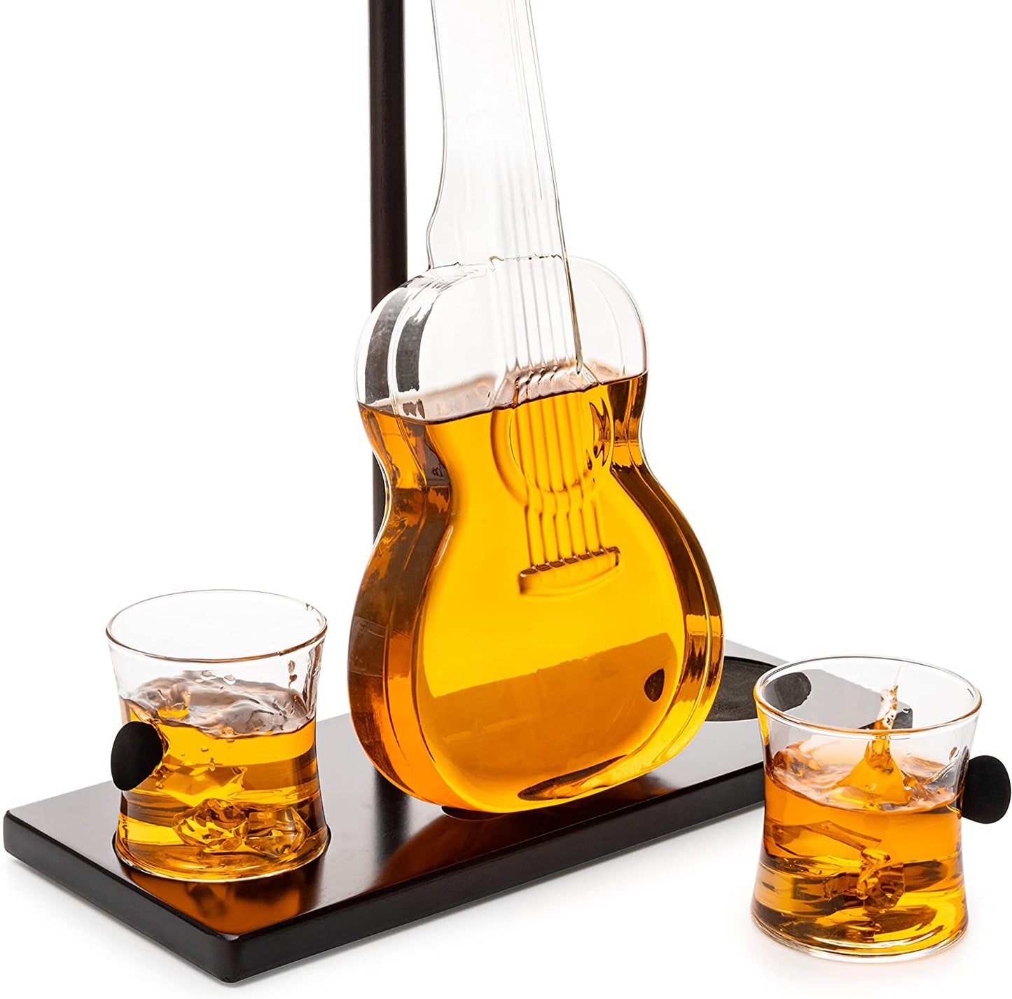 Guitar Decanter, Mahogany Base 1000 ML - by The Wine Savant