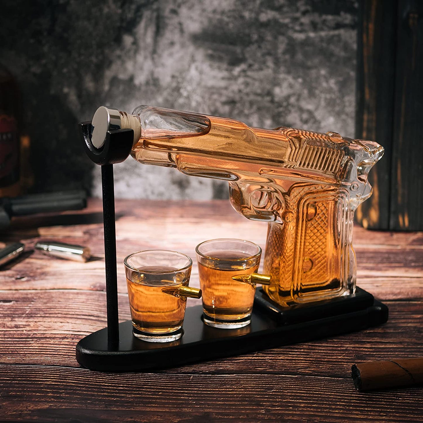 Clear Pistol Decanter Set - by The Wine Savant by
