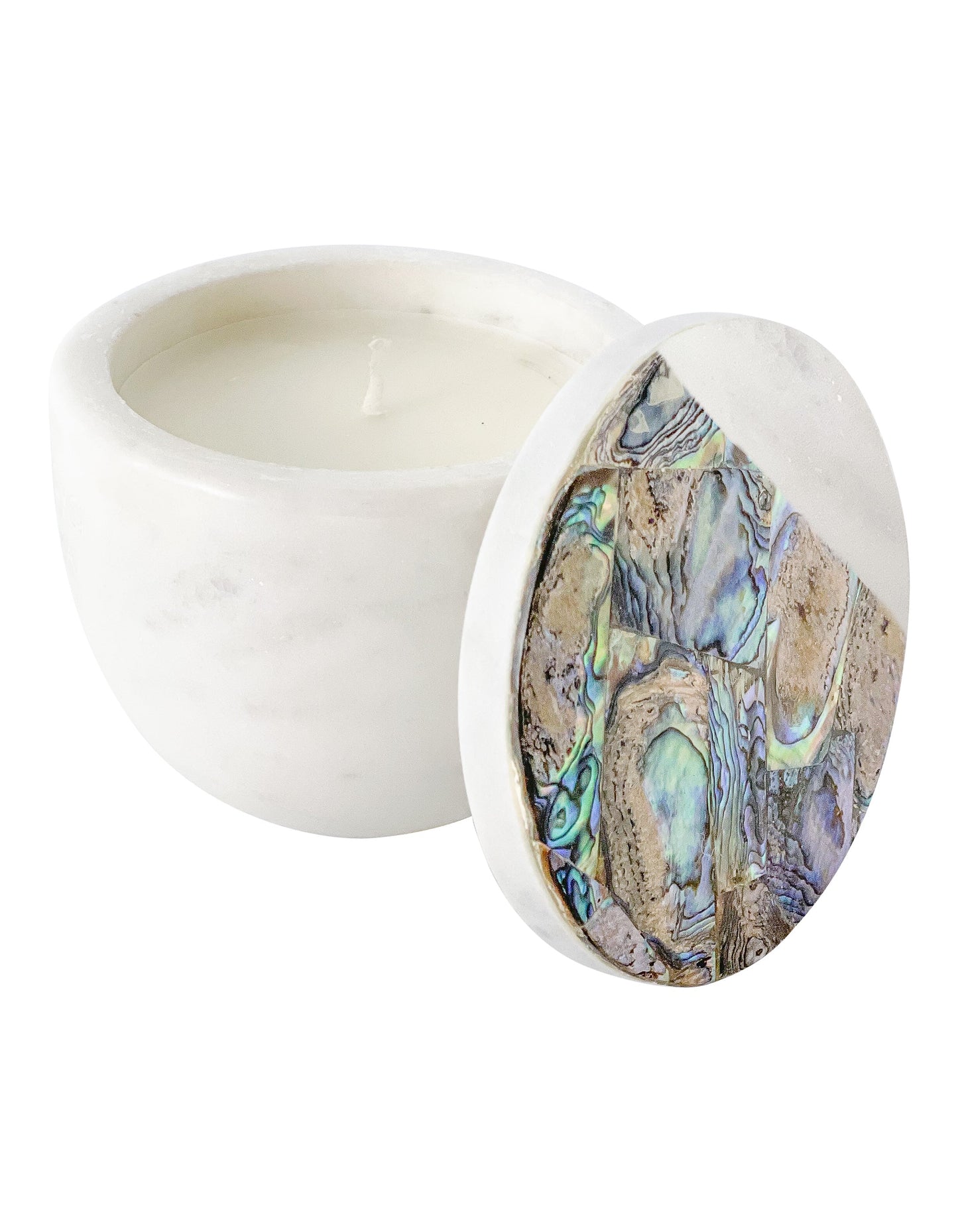 Rainbow Mother of Pearl Eucalyptus Candle by Anaya