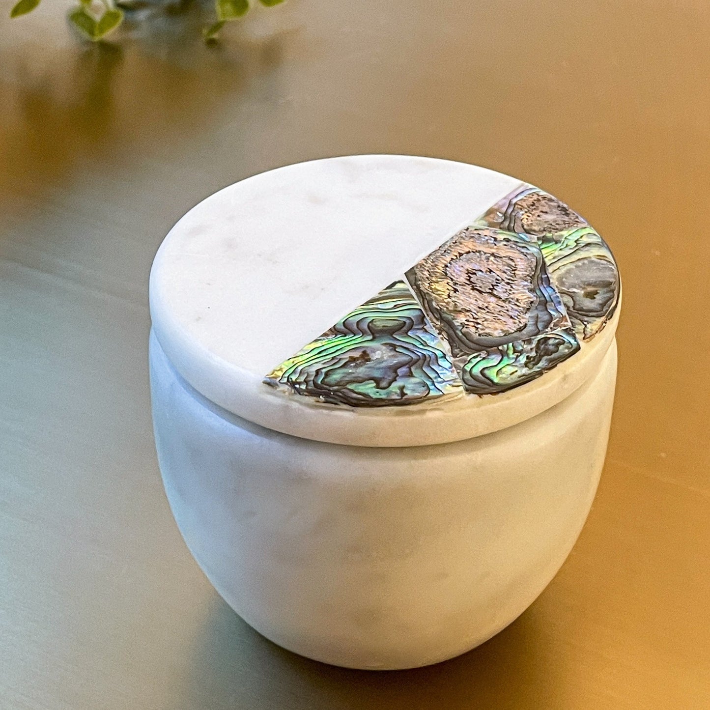 Rainbow Mother of Pearl Eucalyptus Candle by Anaya