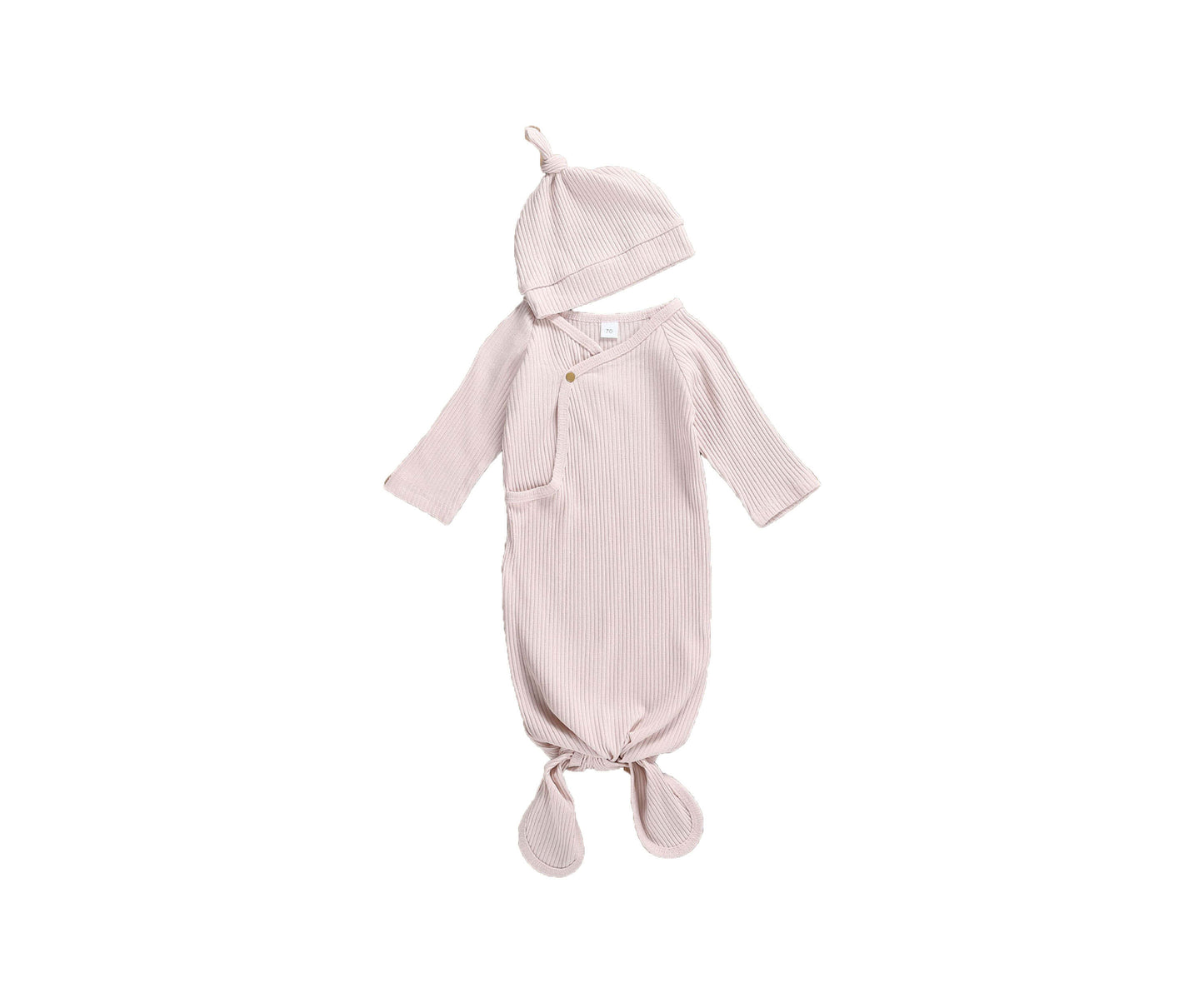 Ribbed Knotted Gown & Hat Set by embé®