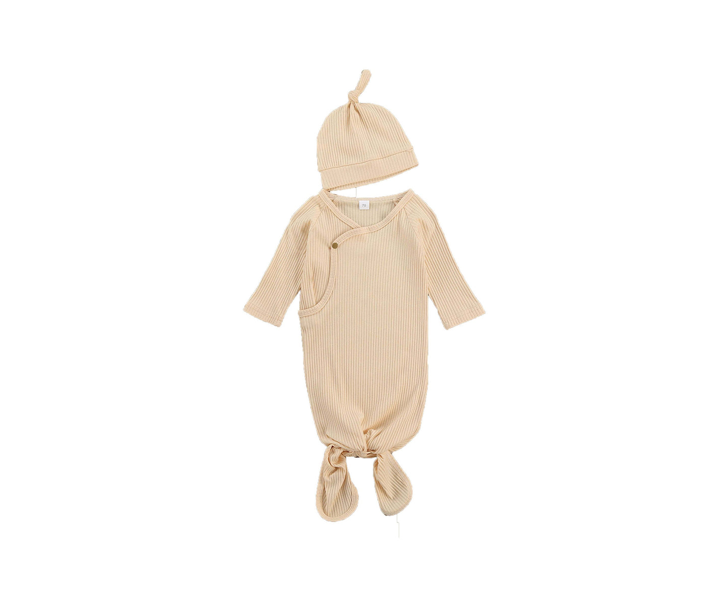 Ribbed Knotted Gown & Hat Set by embé®