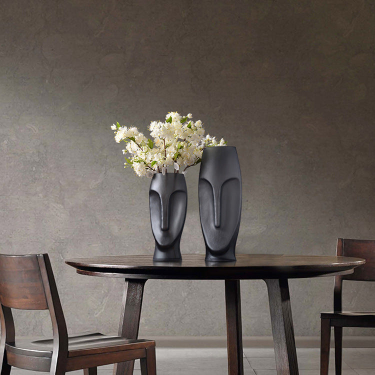 European Creative Modern Face Glass Vase by Blak Hom