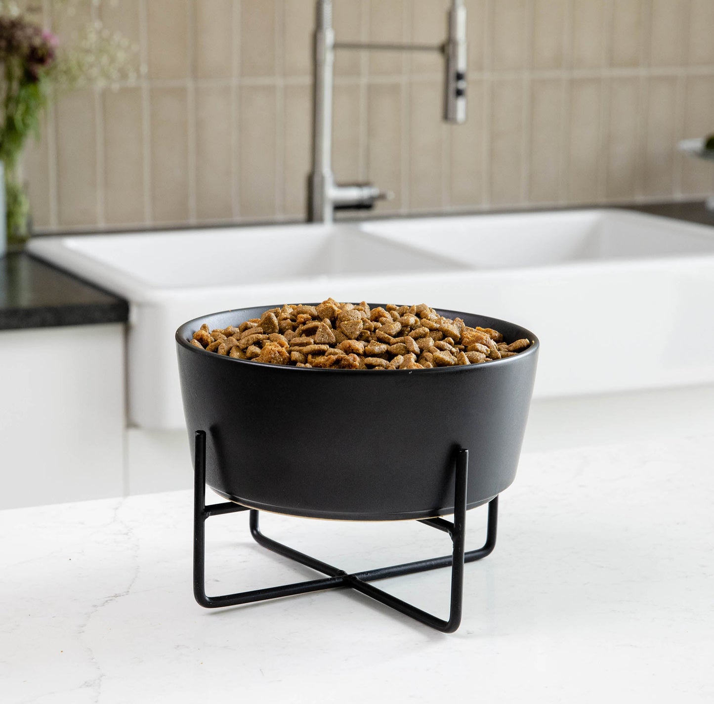 Simple Solid Bowl + Dog Bowl Stand by Waggo