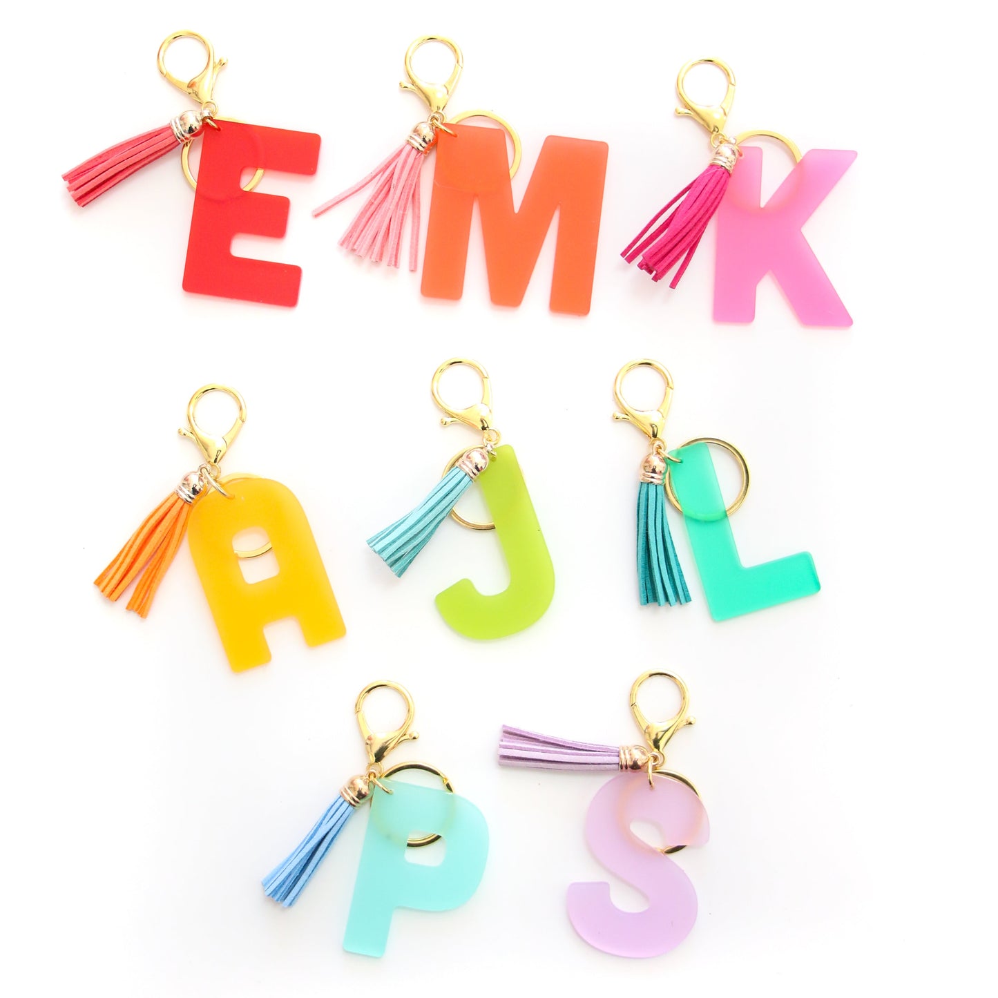 Custom Acrylic Initial Tassel Keychain by Kailo Chic