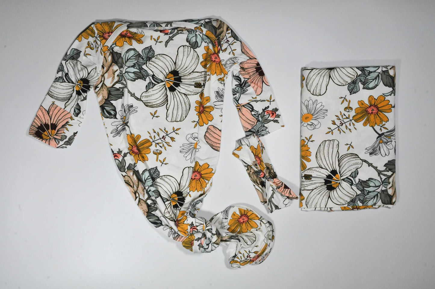 Knotted Gown Gift Bundle w/ Headband & Blanket - (0-3mo) by embé®