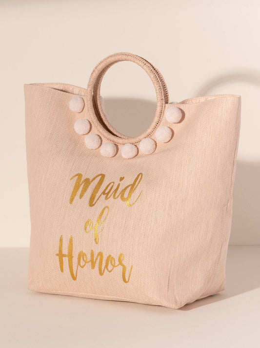 Shiraleah "Maid Of Honor" Bridal Tote, Blush - FINAL SALE ONLY by Shiraleah