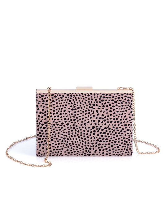 Shiraleah Harding Gold Frame Leopard Clutch, Pink - FINAL SALE ONLY by Shiraleah