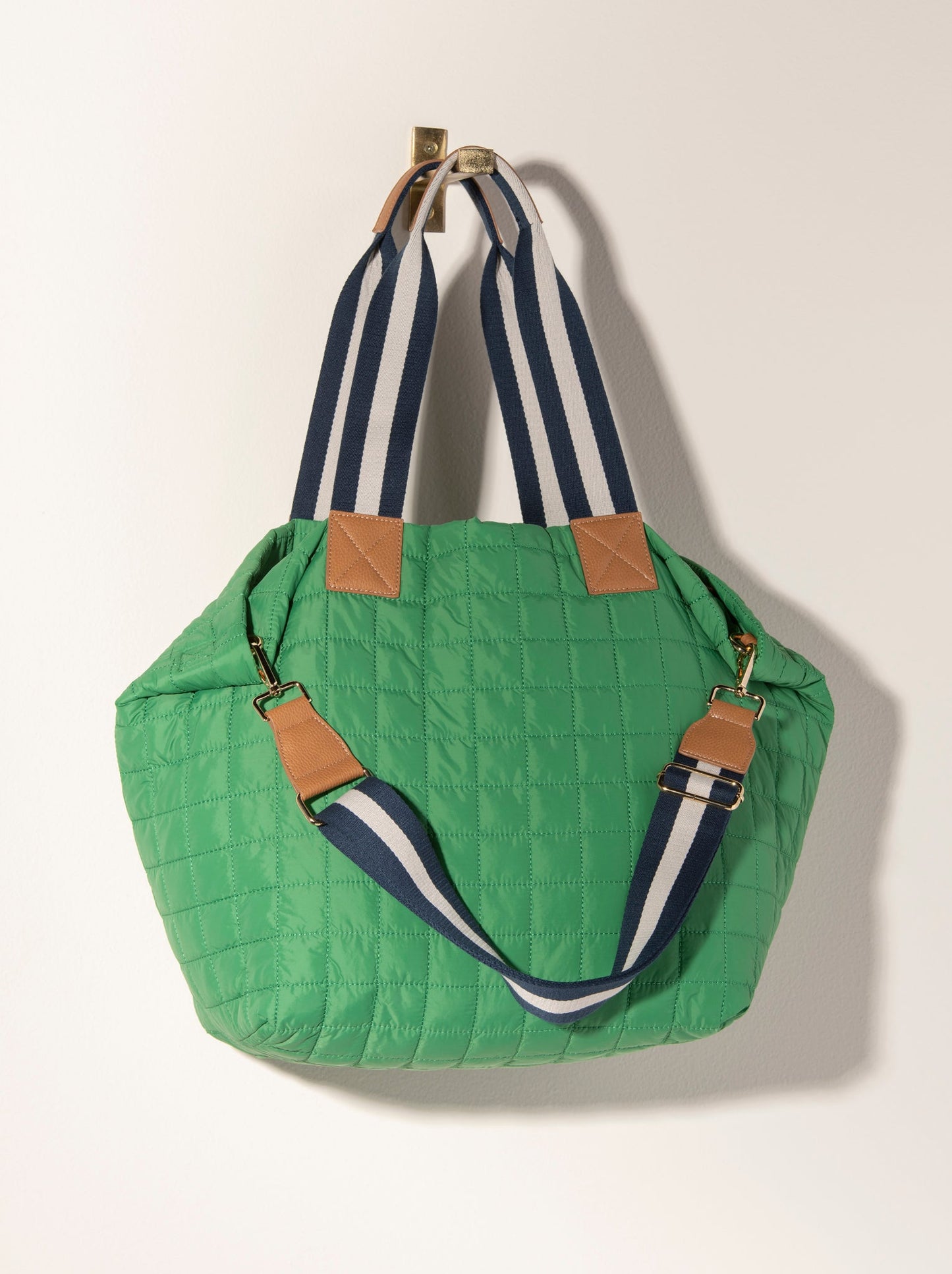 Shiraleah Ezra Quilted Nylon Travel Tote, Green by Shiraleah