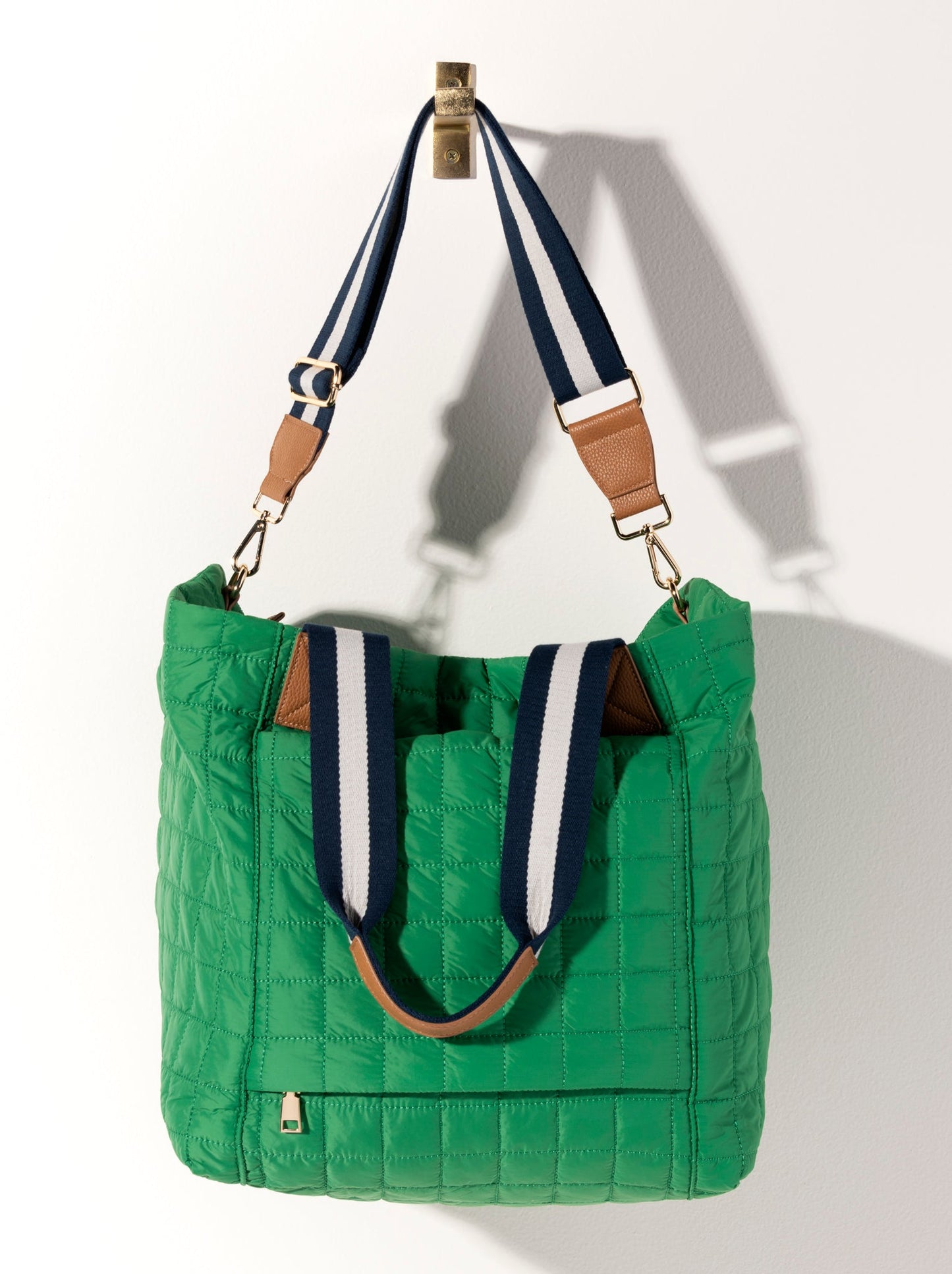 Shiraleah Ezra Quilted Nylon Travel Tote, Green by Shiraleah