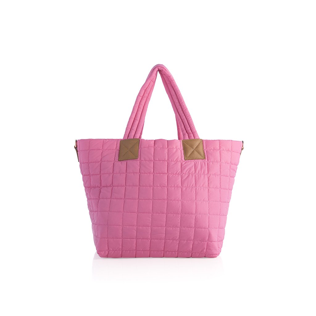 Shiraleah Ezra Quilted Nylon Tote, Pink by Shiraleah