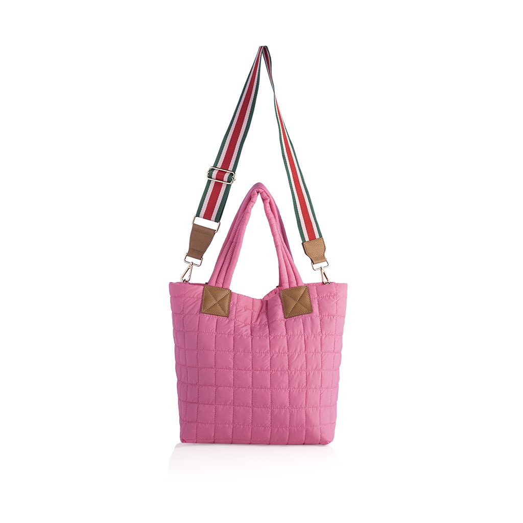 Shiraleah Ezra Quilted Nylon Tote, Pink by Shiraleah